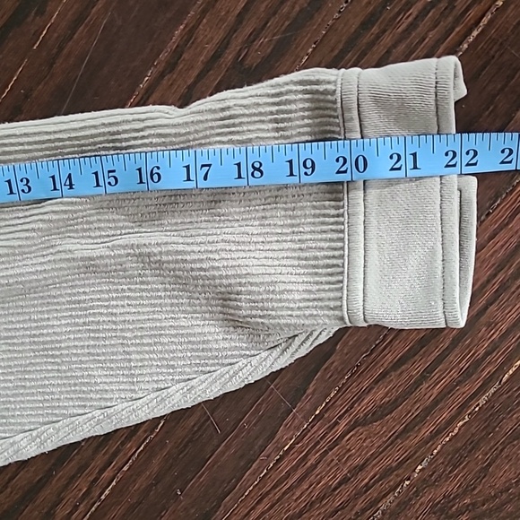 American Eagle Sage Green Ribbed Knit Button-up Cropped Hoodie Shacket Wmns M - Picture 13 of 14